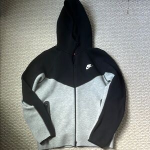 Nike Tech Fleece Two-Tone Black and Gray Hoodie
